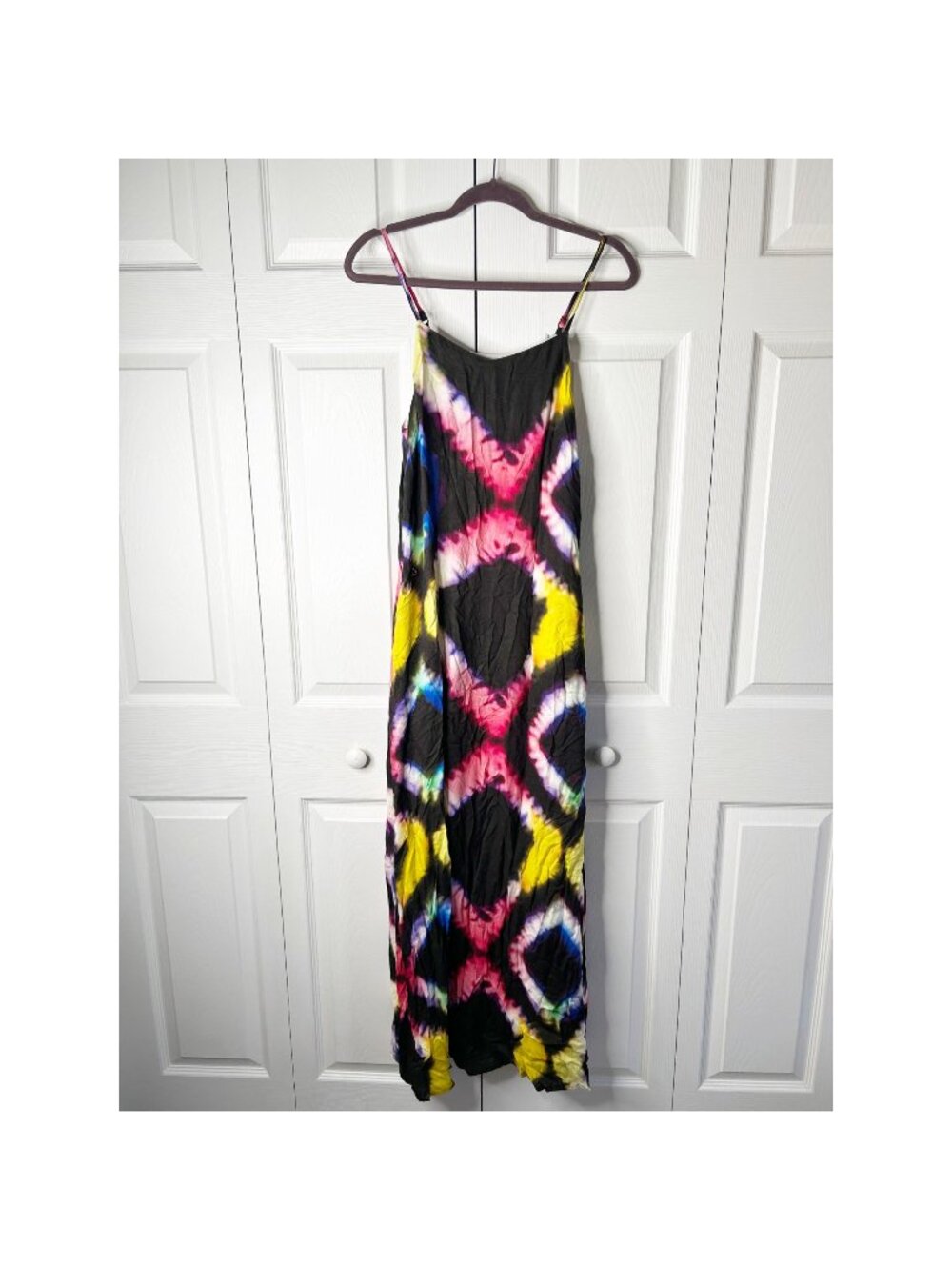Busayo Collective Black Tie Dye Print Sleeveless Midi Dress Women's Size Medium